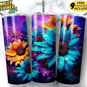 Sunflower Tumbler 20 oz Skinny Tumbler Sublimation Design Digital Download PNG Instant, 3d Sunflower Tumbler Wrap, Sunflower 3d Tumbler Wrap
