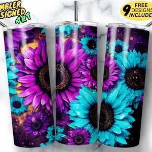 Sunflower Tumbler 20 oz Skinny Tumbler Sublimation Design Digital Download PNG Instant, 3d Sunflower Tumbler Wrap, Sunflower 3d Tumbler Wrap