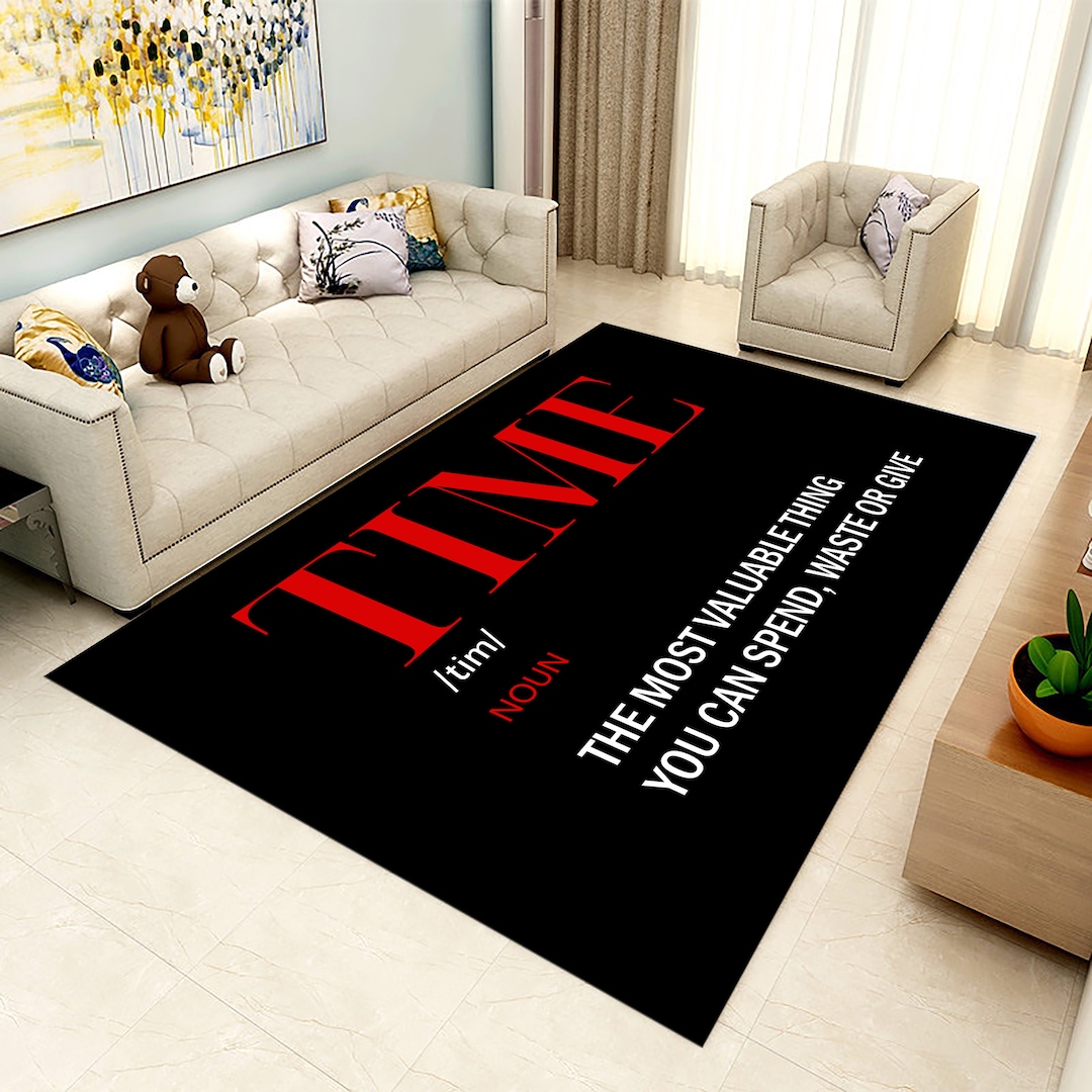 Time Definition Rugs,time Rugs, Black and Red Rugs,motivation Rug