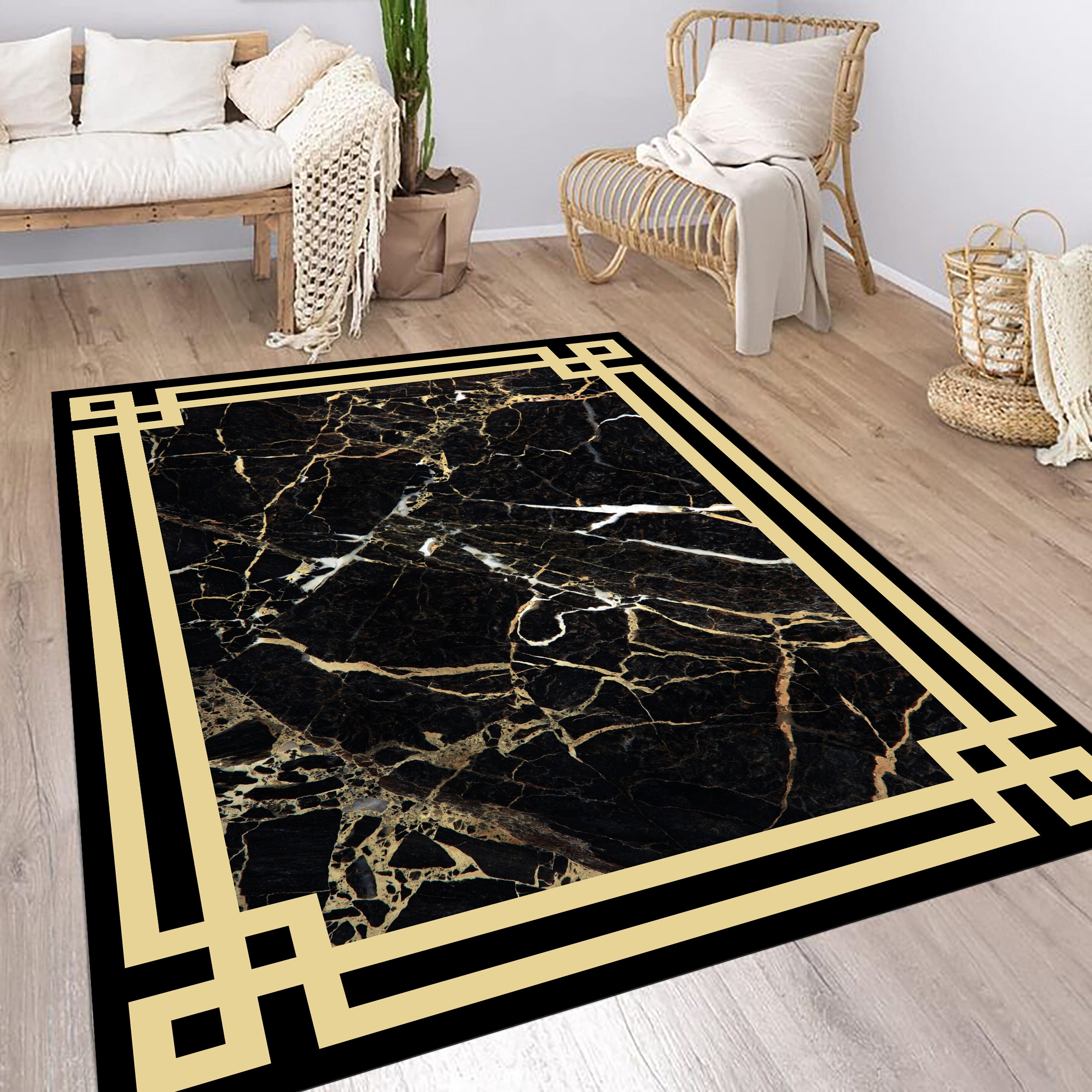 Black Gold Marble Rug,design Rug,pattern Rug,cool Rug,custom Rug ...