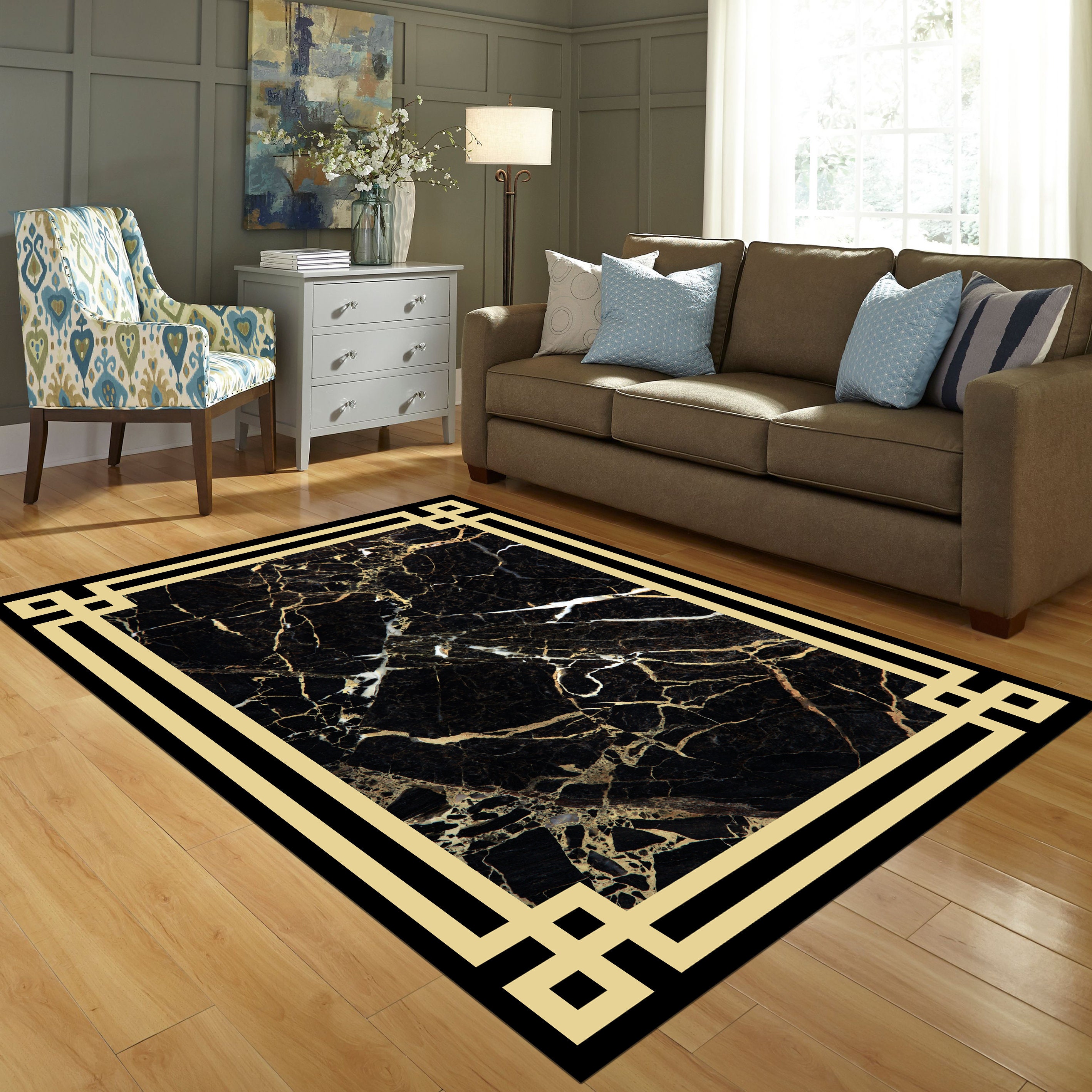 Black Gold Marble Rug,design Rug,pattern Rug,cool Rug,custom Rug ...