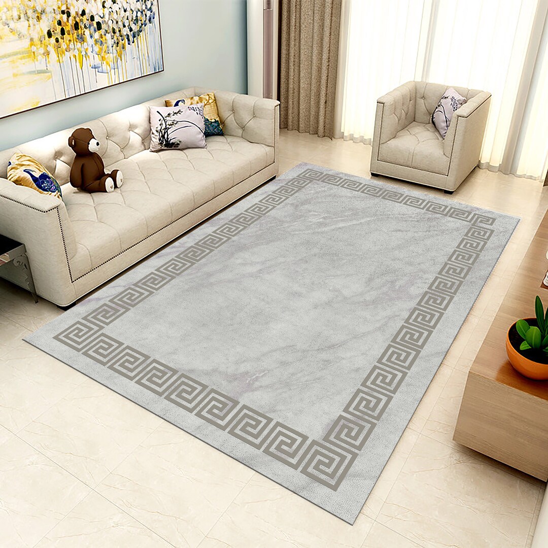 White Marble Pattern Rugmarble Decor Rugmarble Pattern Etsy