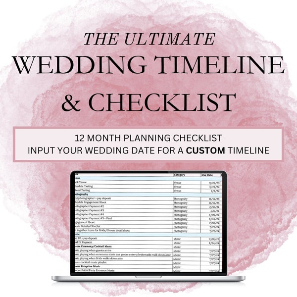 Ultimate Wedding Planning Timeline & Checklist | Wedding Planner | Wedding Checklist | Wedding Timeline | Wedding Guide Instant Download