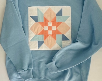 Checkerboard Star Quilt Block Sweatshirt