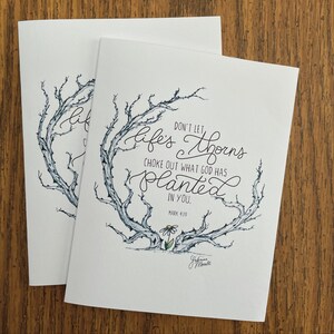 Life’s Thorns Mark 4:19 Printable Notecards