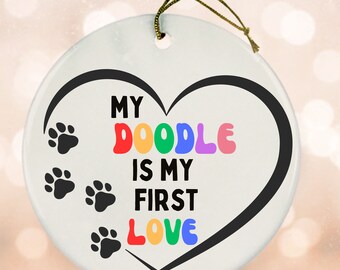 Doodle Lovers Ornament, Gift for Doodle Dad, Mom, Woman, Dog Lover, Dog Owner, Poodle Cross, Pet owner, Dog owner,