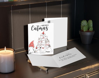 Personalized Cat Greeting Cards, Customized Cat Christmas Card, Christmas Cat Lover Card, Cat Cards, Cat Lover Gifts, Christmas Cat Gifts