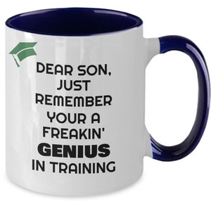 Son Off to College Coffee Mug, New College Student, College Freshman Gift, Gift for Best Son, Funny College Mug, Novelty Mug for College Man