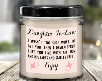 Daughter in Law Candle, Gifts for Daughter in Law, Step Daughter, Best Daughter in Law, Funny Gift for Step Daughter, Novelty Gift For Women