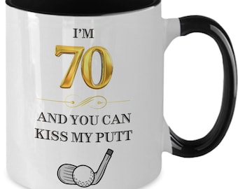 Birthday Gift for 70 Year Old Golfer Coffee Mug, 1954 Birthday, Gifts for 70th Birthday, Golfers, Men, Women, Funny 70 Year Old Golfer