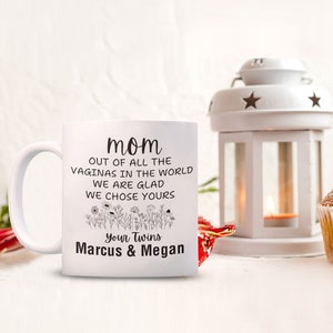 Personalized Twin Mom Mug, Custom Gift Mug for Mother of Twins, Gift for Wife, Gift for Mother of Twins, Mothers Day Gift, Birthday Gift