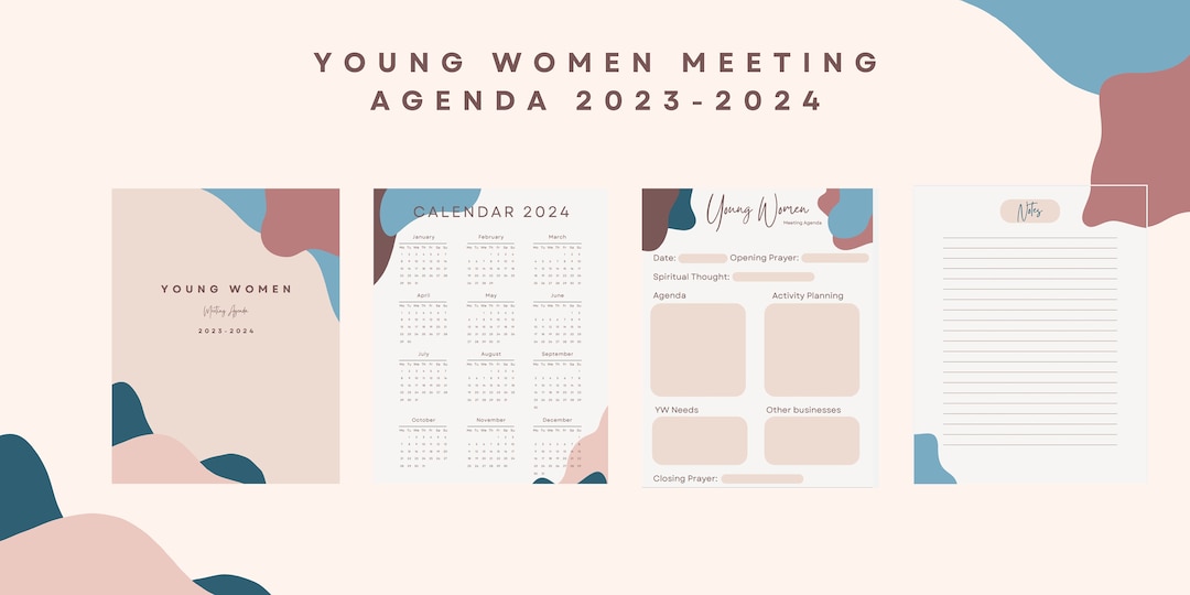 Young Women Meeting Agenda 2023/2024 - Etsy