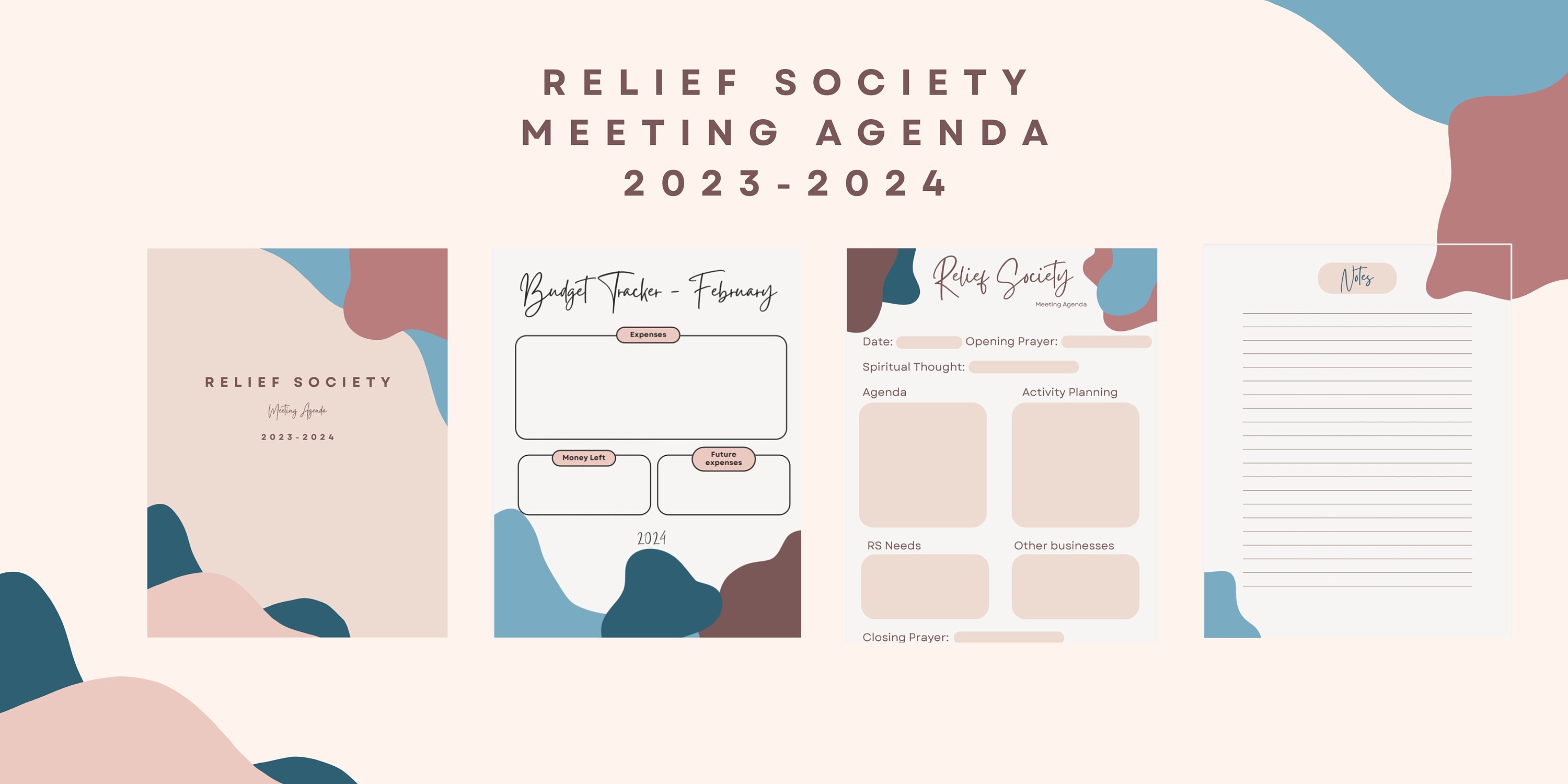 Relief Society Meeting Agenda 2023/2024