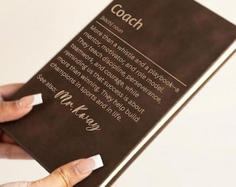 Coach Gift Personalized Journal Custom Engraved Notebook Coach Appreciation Gift Thank You Gift for Football Coach Soccer Coach Volleyball