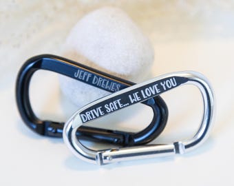 Custom Carabiner Keychain Personalized Keychain Gift Anniversary Gift Graduation Gift Wedding Gift Engraved Custom Gift for Dad Fathers Day