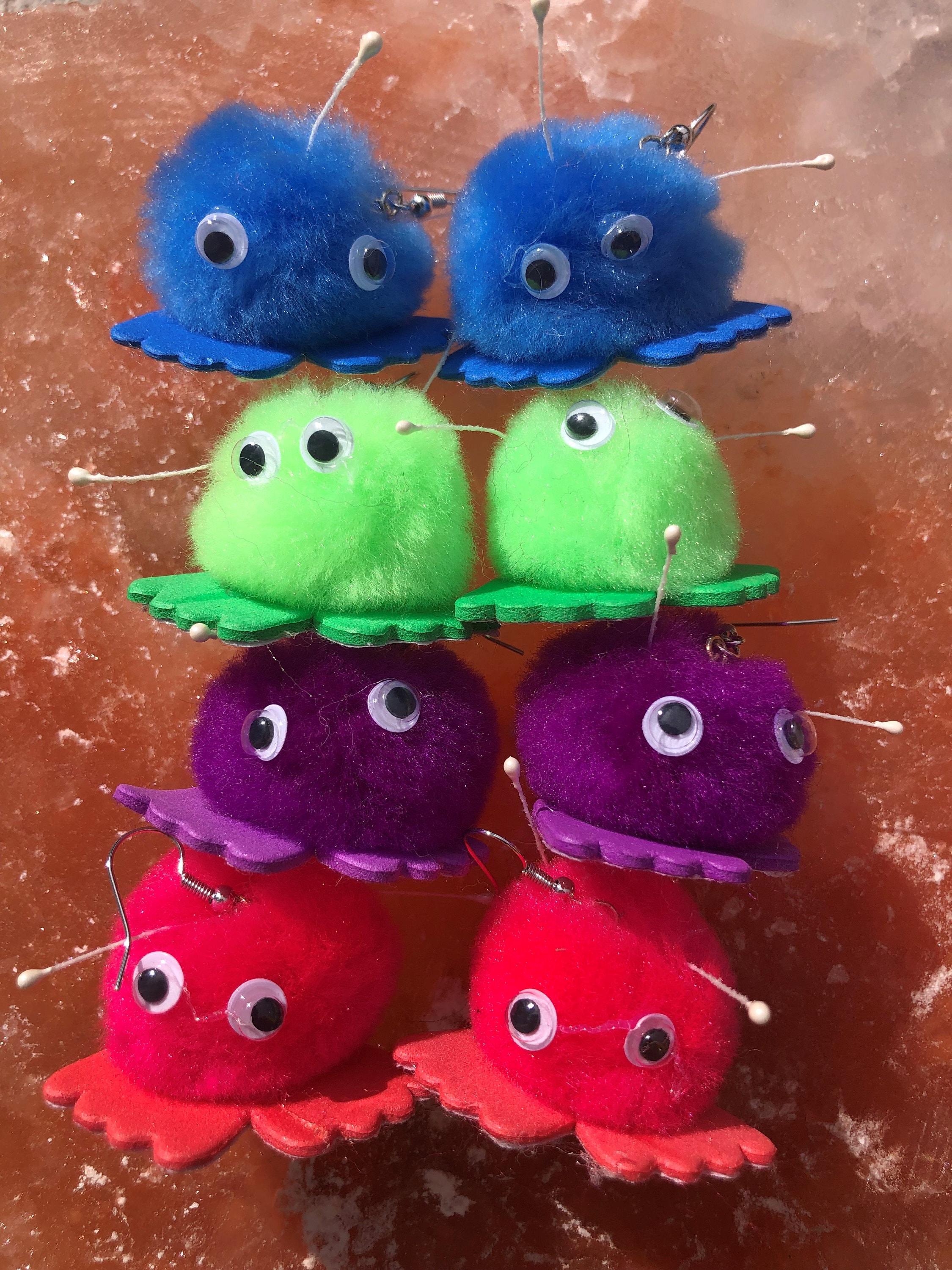 Googly Eye Finger Puppet Earrings - Choose Your Color, Steal The Show | One Stop Rave Red