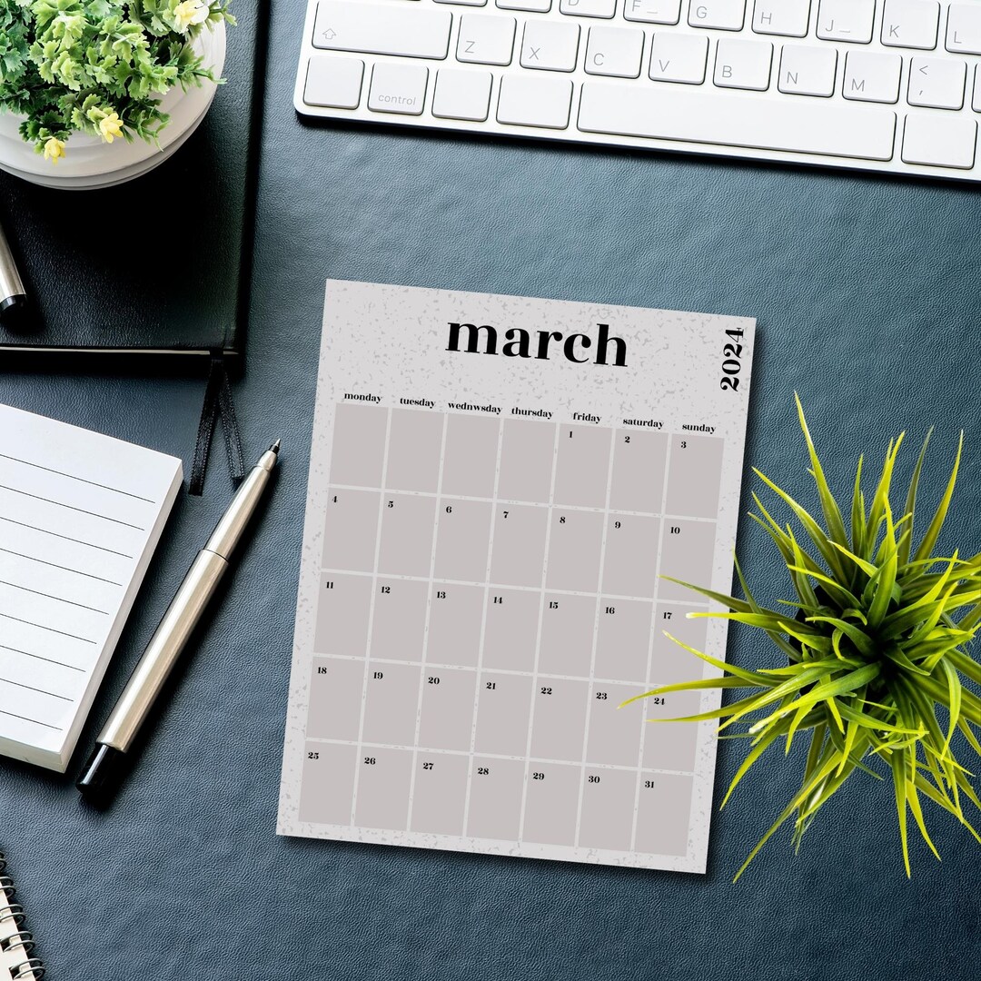 2024 Printable Calendar Minimal Calendar A4 Letter 2024 Calendar PDF