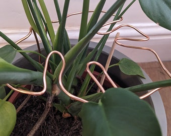 Soporte para plantas con forma de Monstera - Color cobre