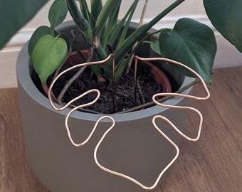 2 soportes para plantas con forma de Monstera - Color cobre
