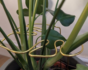 Supporto per piante a forma di Monstera - Color oro