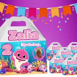Boîte cadeau bébé requin à pignon 3D – Boîtes de cadeaux d'anniversaire et de bonbons personnalisées pour une fête d'enfants