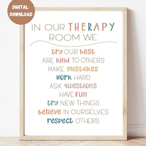 Therapy Room Rules, Therapy Room Decor, OT/PT/SLP Therapy Decor