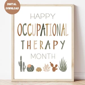 OT maand poster, ergotherapie maand poster, therapie maand poster, Boho poster