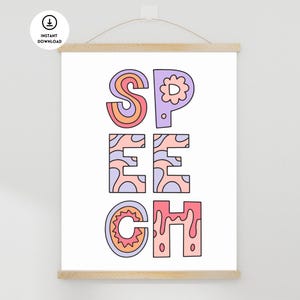 Speech Poster, Speech Classroom Poster, Speech Sign, SLP, Speech Office, Speech Teacher, SLP Poster, Speech Therapy Decor, Speech Room Decor