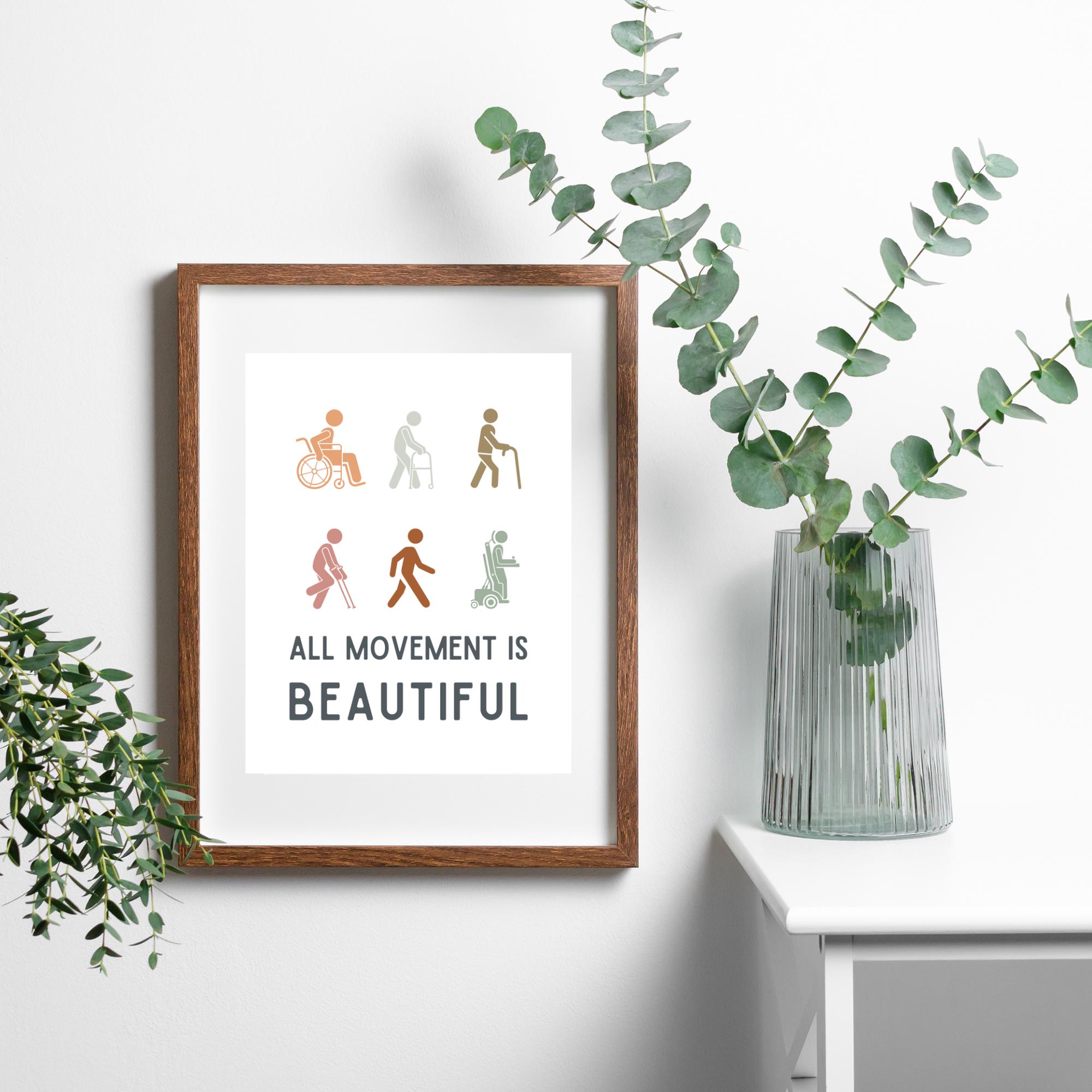 All Movement is Beautiful Poster, Physical Therapy Poster, Occupational ...