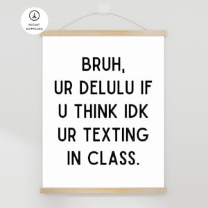 Gen Z Classroom Slang Poster, High School Poster, Middle School Poster, Funny Classroom Poster, Class Rules, Gen Z Teacher, Gen Z Slang