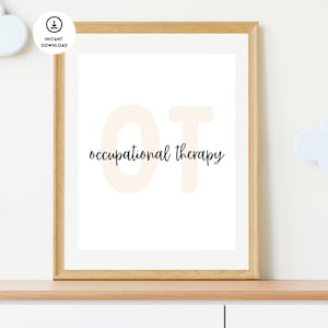 Occupational Therapy Poster, Occupational Therapy Room Decor, Occupational Therapy Office, OT Posters, Occupational Therapy Wall Sign, OTA