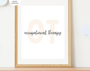 Poster di terapia occupazionale, decorazione della stanza di terapia occupazionale, ufficio di terapia occupazionale, poster di terapia occupazionale, cartello da parete di terapia occupazionale, OTA