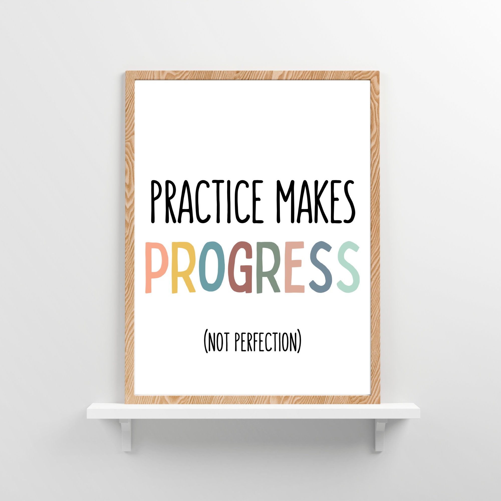 Practice Makes Progress Print, Playroom Wall Art, Progress Over ...