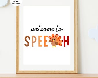 Herbst-Rede-Poster, Herbst-Rede-Bulletin-Board, Willkommen bei Speech, SLP-Poster, Speech-Klassenzimmer, Speech-Büro, Rederaum, Rede-Raum-Kunst
