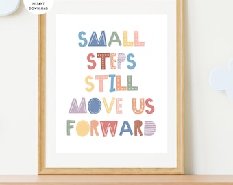 Pequeños pasos que nos hacen avanzar, Fisioterapia, Decoración de consultorios de fisioterapia, Arte de pared terapéutico, Terapia ocupacional pediátrica, Terapia ocupacional, PT