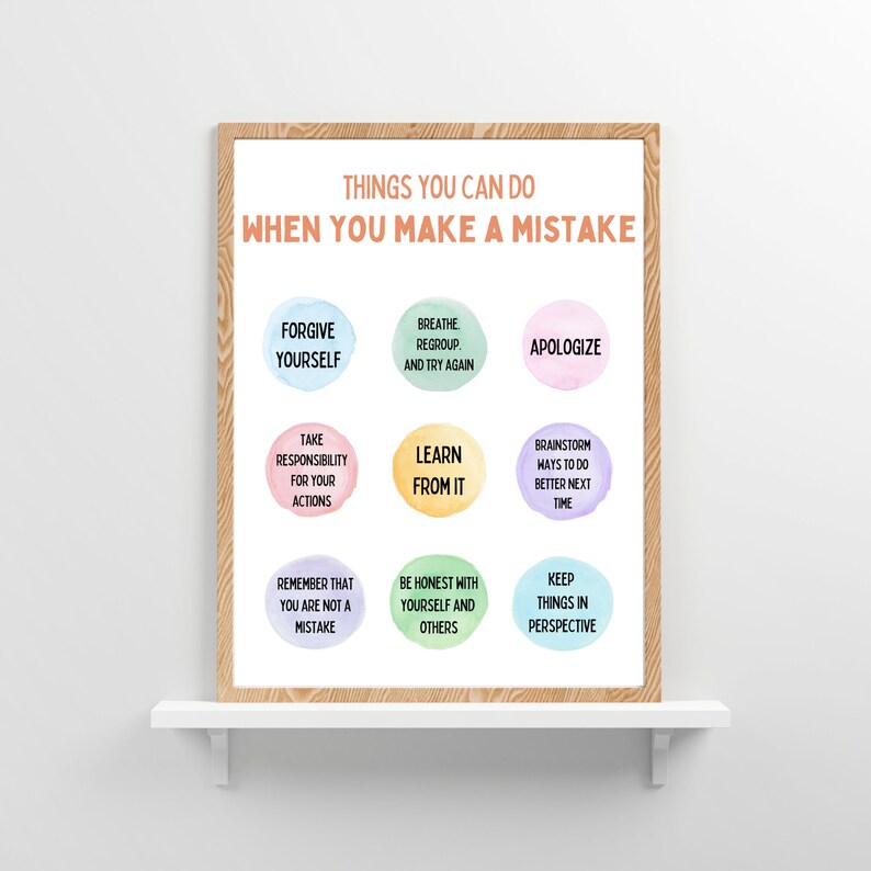 Mistake Poster, Therapy Office Decor, Counseling Office, School ...
