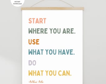 Start Where You Are Poster, Inspirational Quote, Therapy Office Decor, Counseling Poster, School Counselor, Psychology Print, Therapy Print