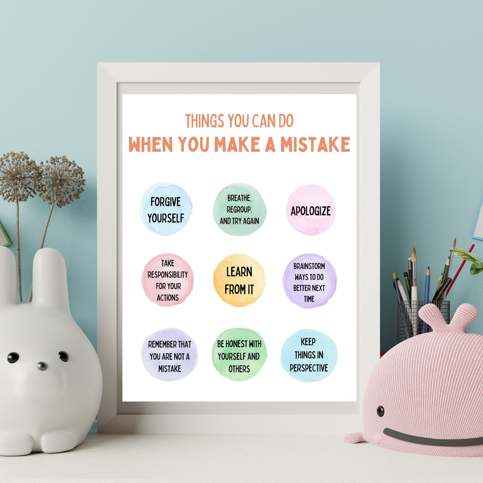 Mistake Poster, Therapy Office Decor, Counseling Office, School ...