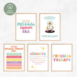 5 Groovy Physical Therapy Posters, Physical Therapy Office Decor, Physical Therapy Wall Art, Physical Therapist, PT, Physical Therapy Art