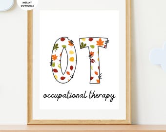 Poster di terapia occupazionale autunnale, terapia occupazionale, decorazione murale di terapia occupazionale, poster di terapia occupazionale, terapia occupazionale scolastica, poster di terapia occupazionale