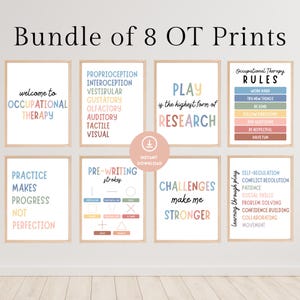 8 Ergotherapie Poster, Ergotherapie Zimmer Dekor, Ergotherapie Wandkunst, Willkommen bei Ergotherapie, OT Drucke