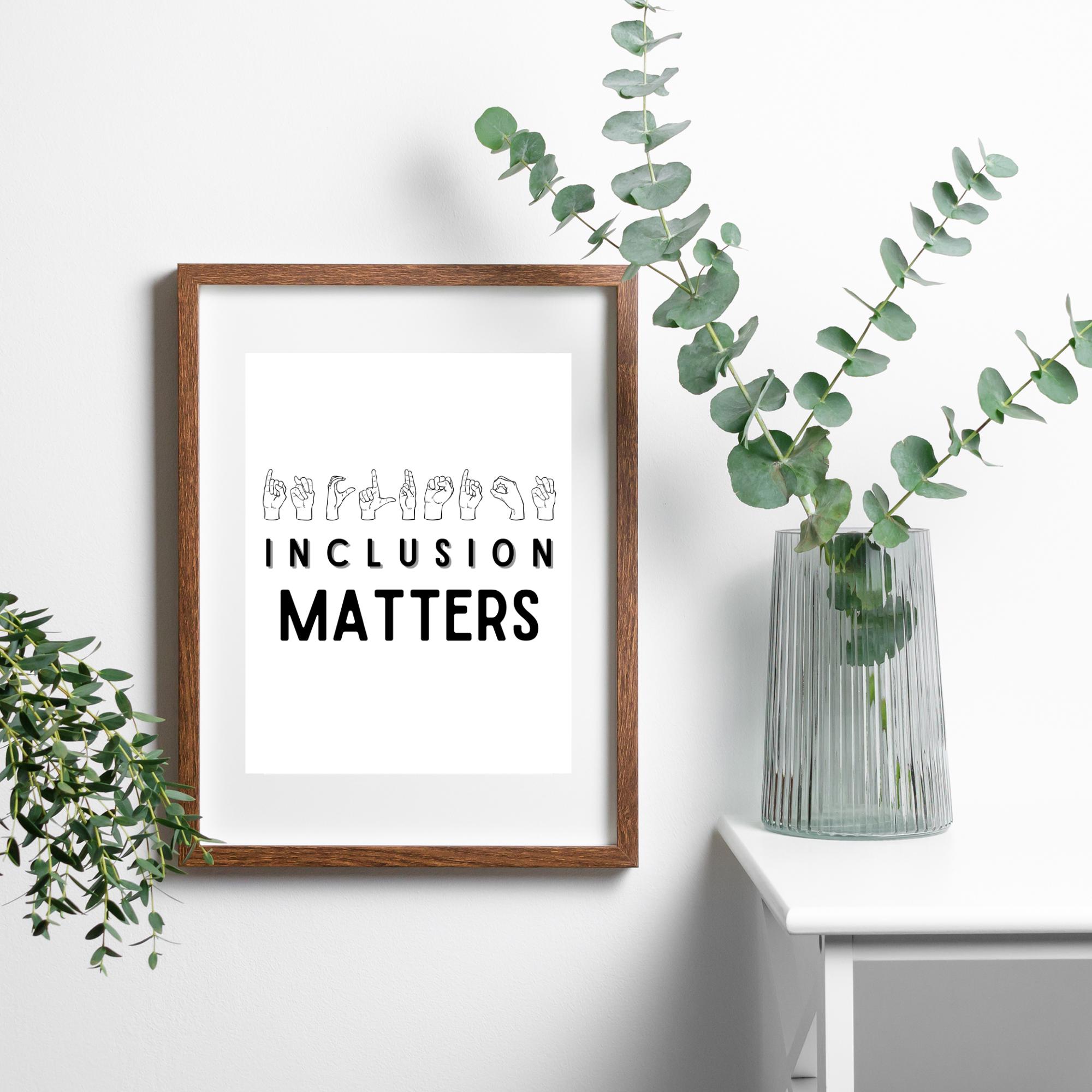 ASL Inclusion Matters Poster, Speech Therapy Poster, Speech Classroom ...