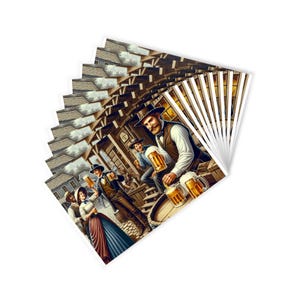 Lot de 10 cartes postales vintage de célébration de la bière, parfaites pour les invitations, les remerciements, les objets de collection, les cadeaux et la décoration d'intérieur