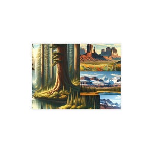 Lots de cartes postales sur le thème de la nature, voeux pittoresques pour les voyageurs, parfaits pour les cartes de remerciement, célébrations saisonnières, papeterie écologique