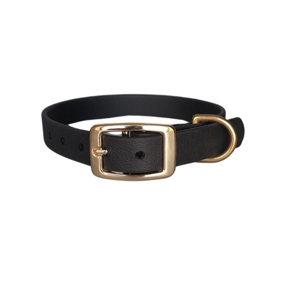 Hundehalsband Aus Biothane Gold – Wasserdicht, 25 Mm Breit, 60 Cm Lang, Mit US-Flagge, Made In France