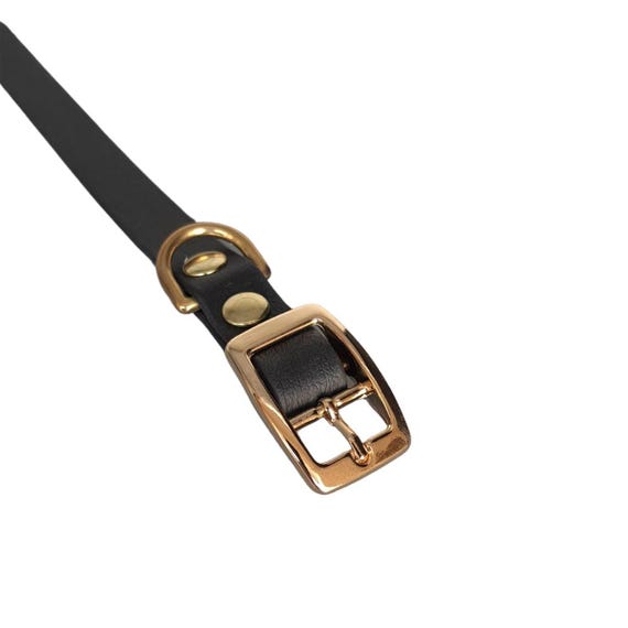 Hundehalsband Aus Biothane Gold – Wasserdicht, 25 Mm Breit, 60 Cm Lang, Mit US-Flagge, Made In France
