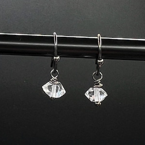 Herkimer Diamond and Silver Earrings. Handmade elegant yet simple, minimalist earrings made with Herkimer Diamonds.