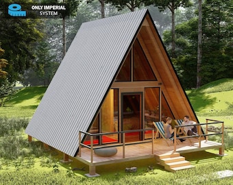 20x23 A-Frame Cabin DIY Plans: Modern Tiny House Blueprint (250SF PDF)