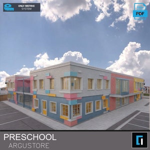 Kleuterschool (807 vierkante meter, hoge capaciteit) pdf-blauwdruk, bouwplannen, gratis CAD-bestand, huisplan, bouwtekeningen
