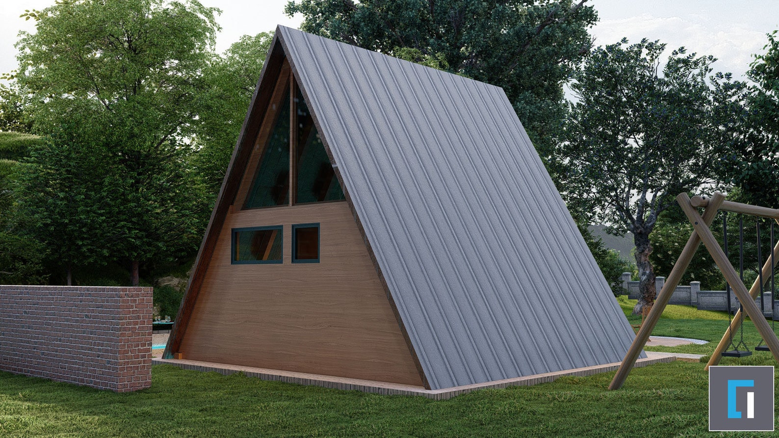 A-frame Cabin DIY Plans: 20x20 Modern Architectural Blueprint (PDF ...